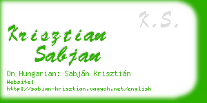 krisztian sabjan business card